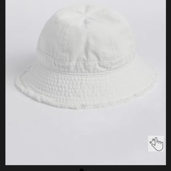 FRAYED BUCKET HAT - WHITE - Picture 1 of 3